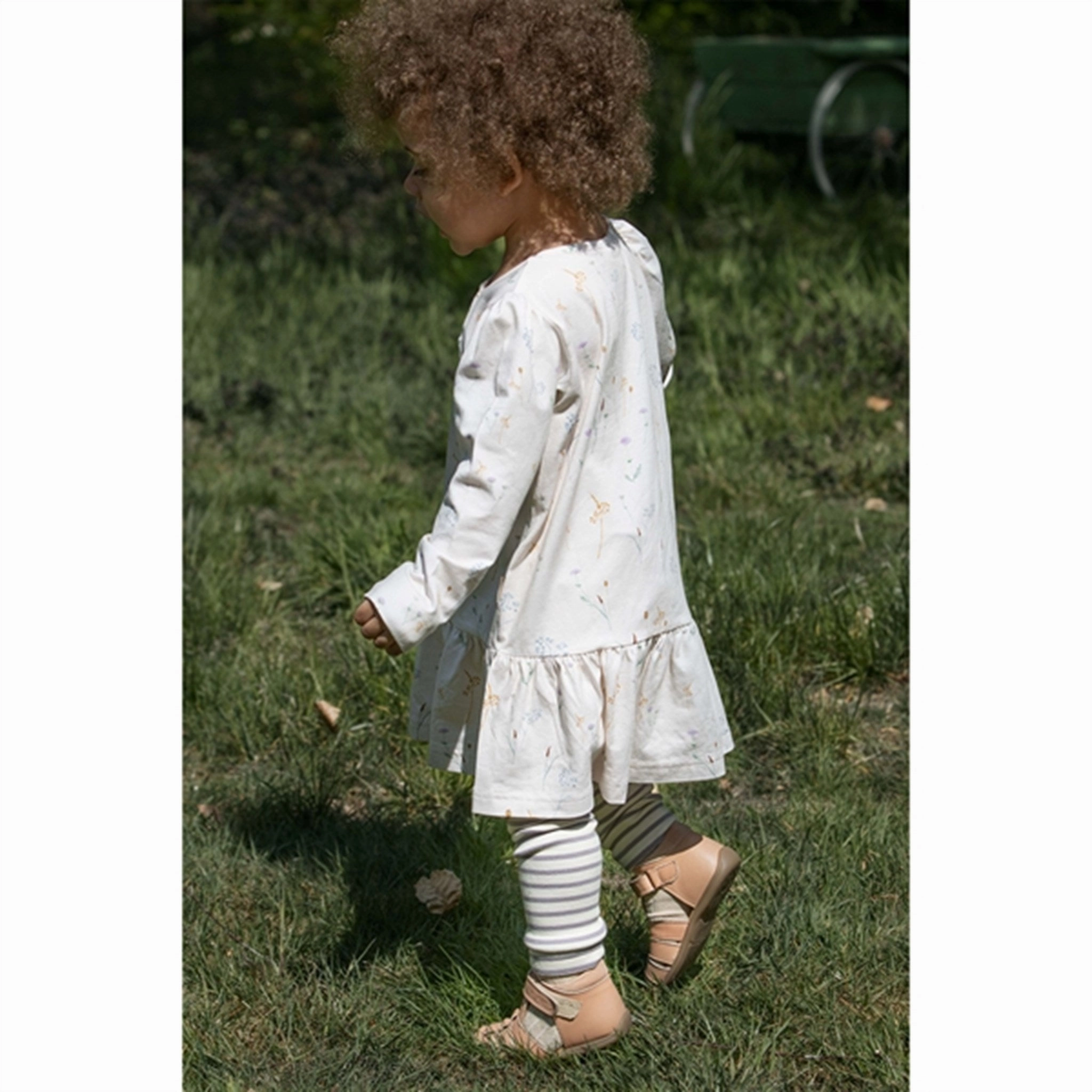 Elastic Comfort Petit Piao Dusty Lavender/Offwhite Leggings Modal Striped