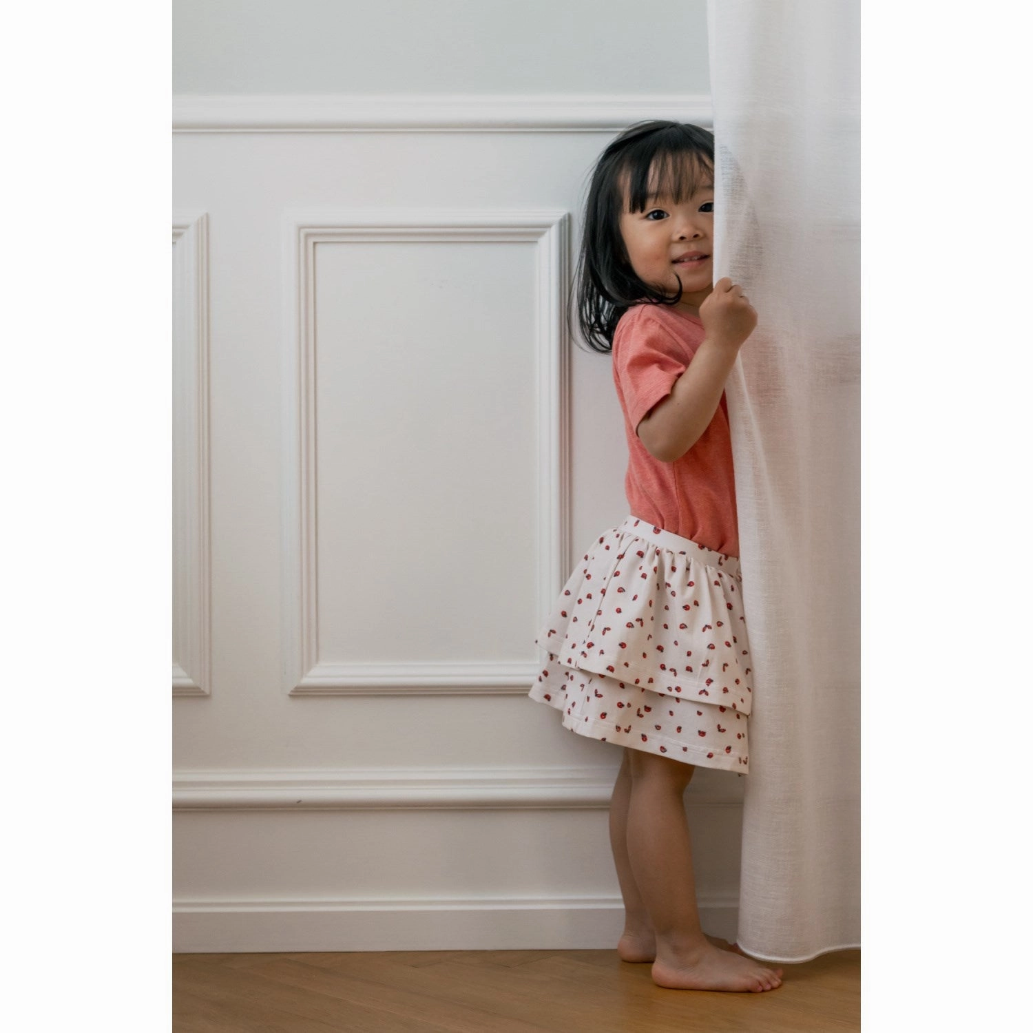 Fashion Week Ready Contoured Waist Petit Piao? Ladybug Skirt Printed