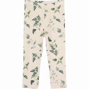 Wide Waistband Support Eco Friendly For Kids Petit Piao Nettle Leggings Printed