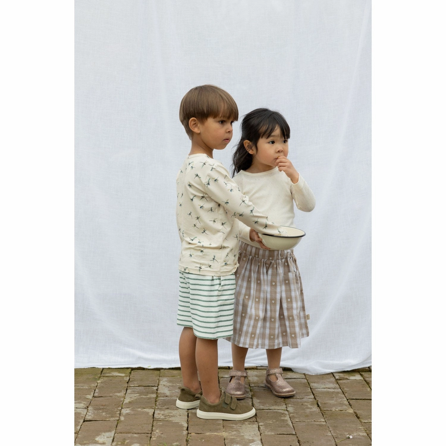 Petit Piao Off White Heart Skirt Pocket Woven Multi Purpose Fabric Seamless Finish