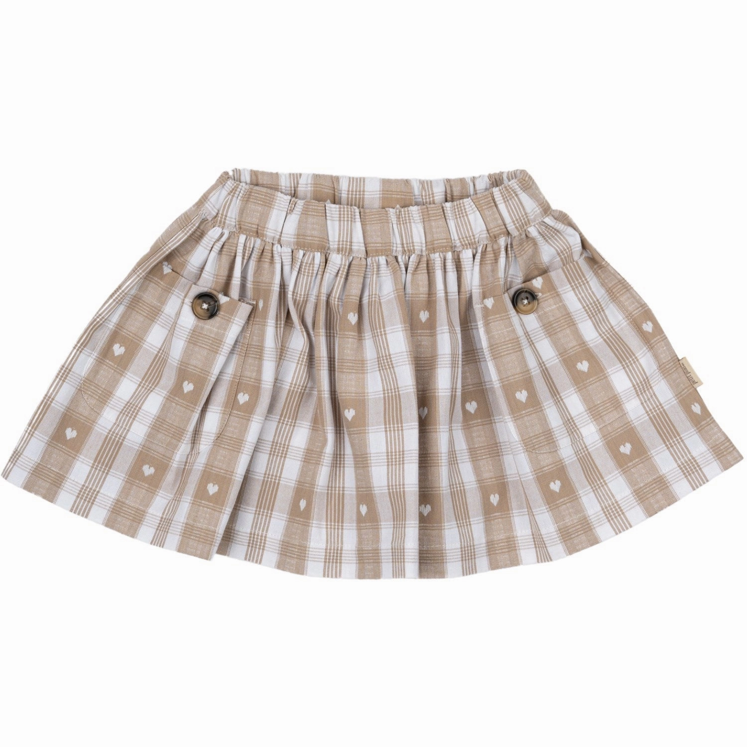 Petit Piao Off White Heart Skirt Pocket Woven Soft Texture