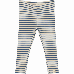 Petit Piao True Navy/off White Legging Modal Striped Skin Friendly Dance Practice Postpartum Fit Summer Wear