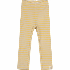 Unisex Style Dance Practice Petit Piao Yellow Sun/Dark Off White Leggings Modal Striped