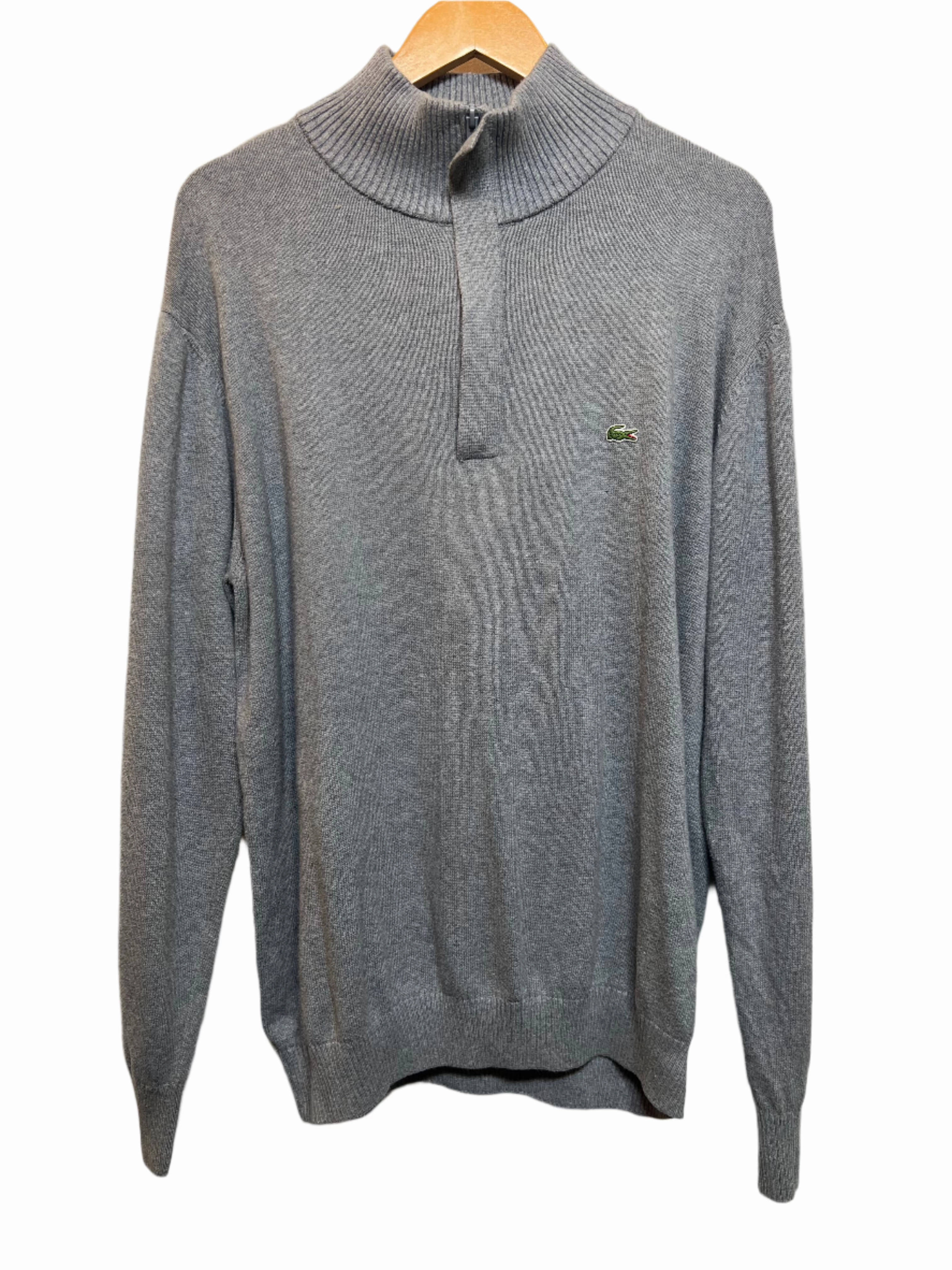 MidWeight Construction Lacoste Grey Quarter Zip (Size L)