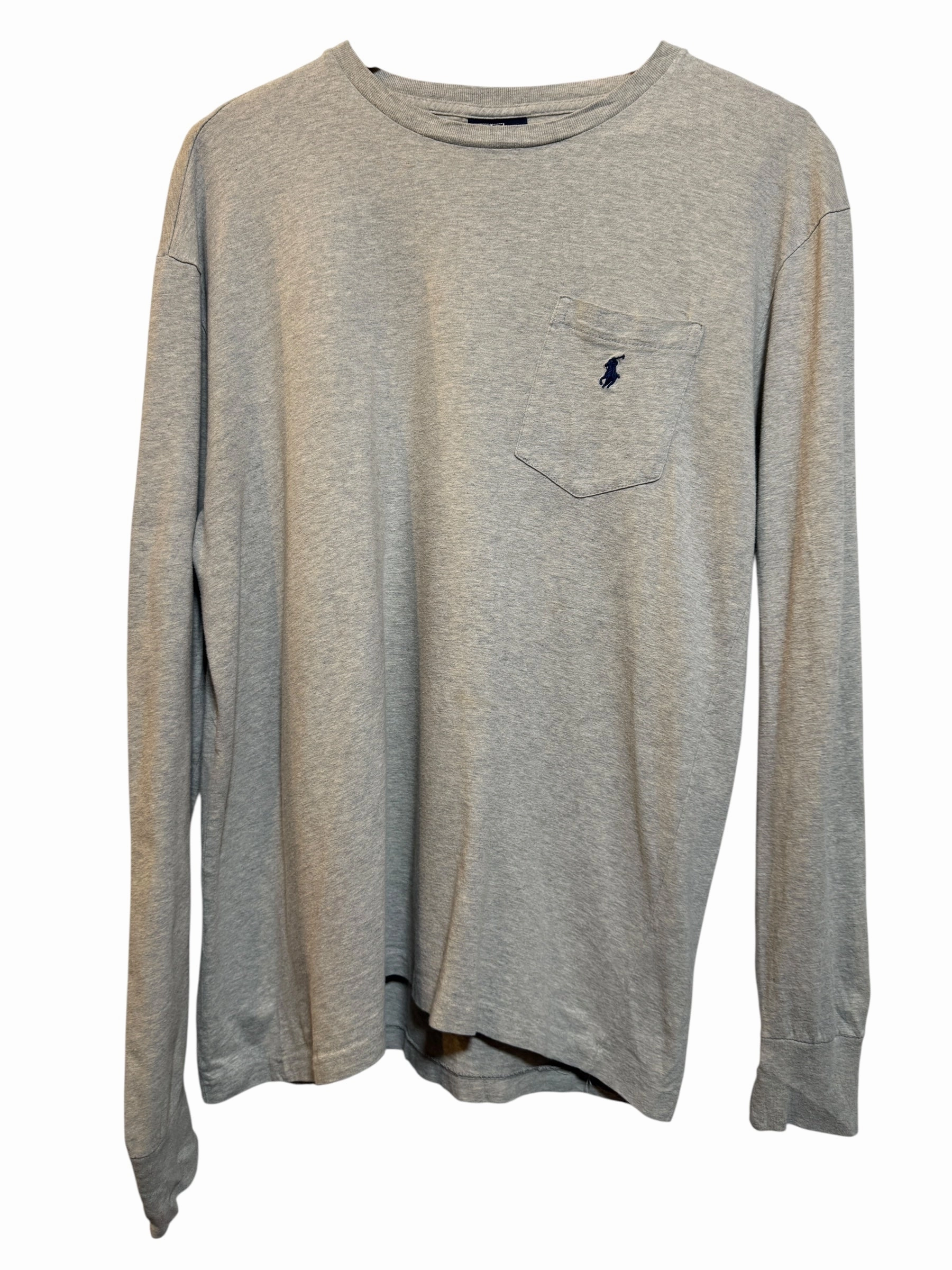 Cashmere Blend Polo Ralph Lauren mens Grey Longsleeve Top (Size S)