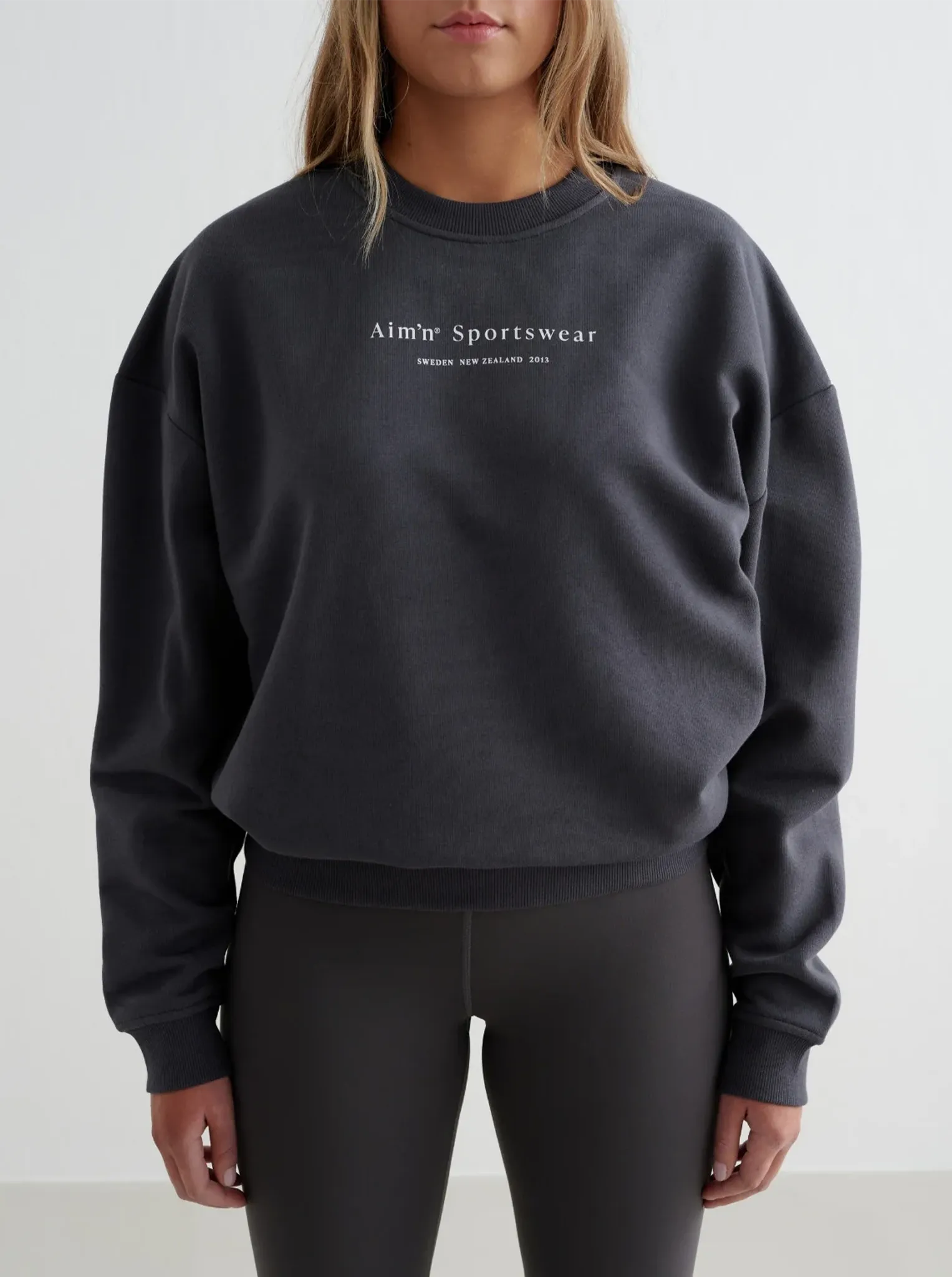 Pockets Cozy Motion Shadow Grey Serif Sweatshirt