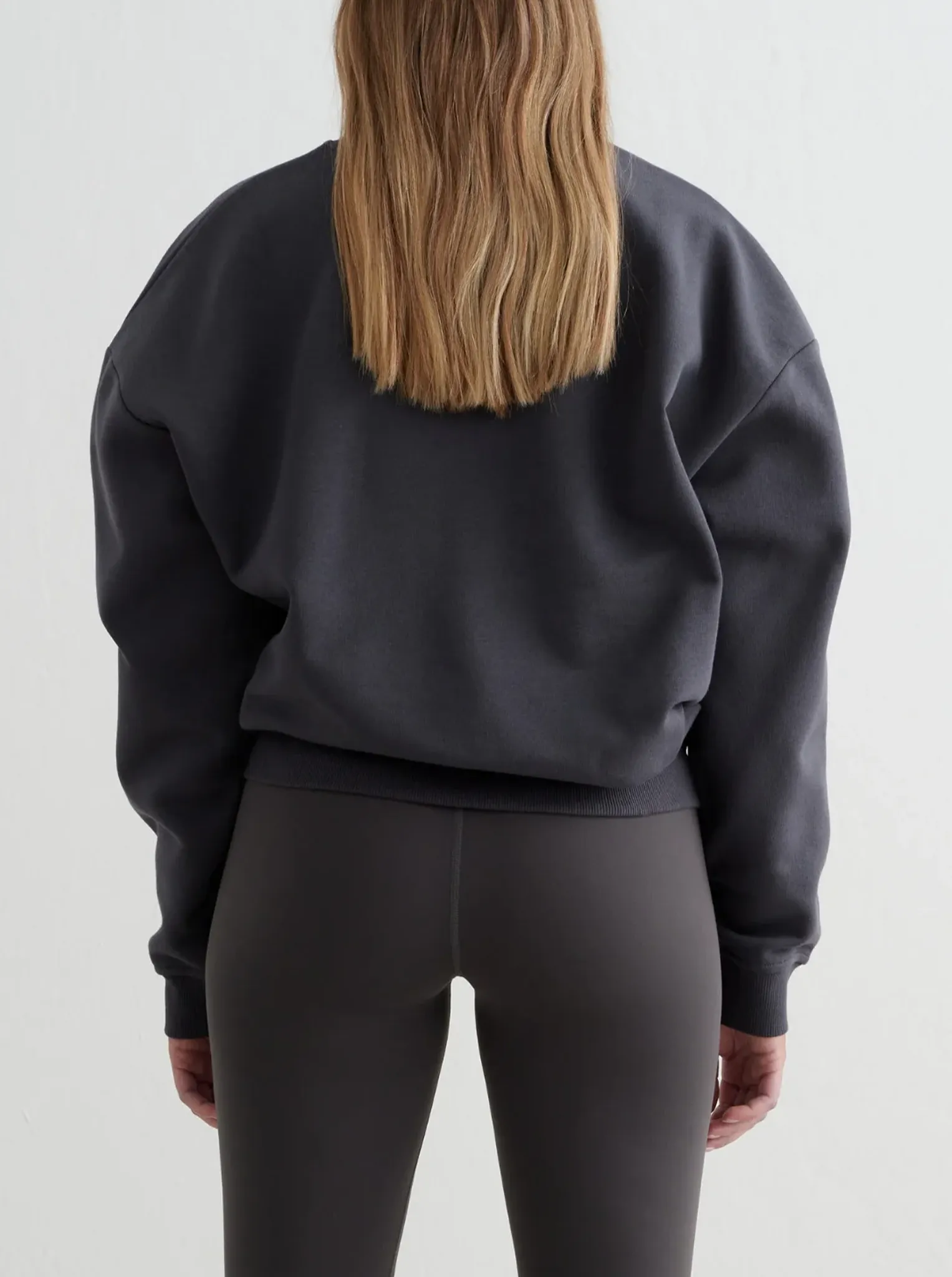 Anti Static Lining Satin Finish Shadow Grey Serif Sweatshirt