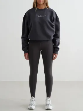 Shadow Grey Serif Sweatshirt Sweat Resistant Interior