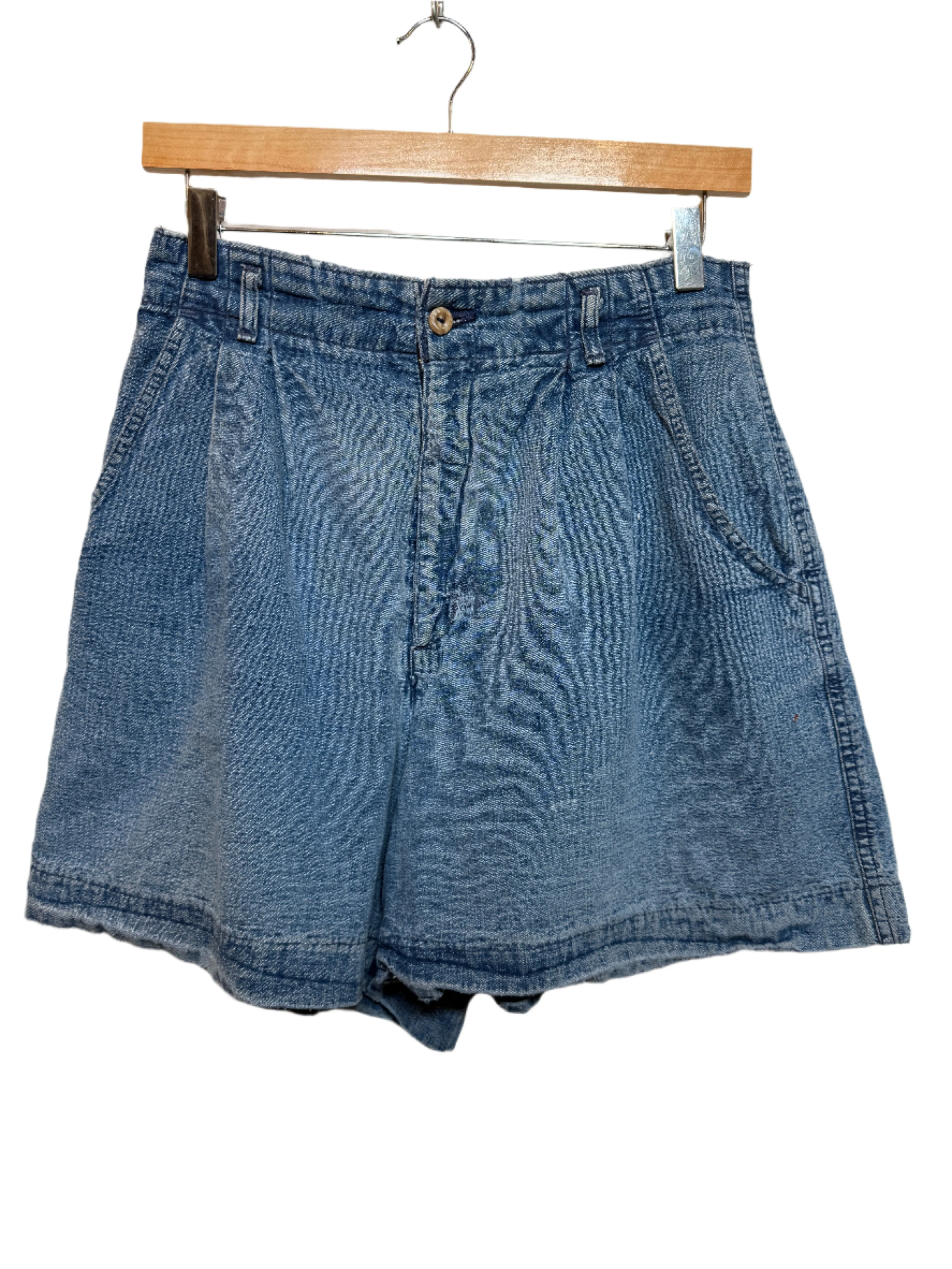 Dockers Women's Blue Denim Shorts (Size M) Mid Rise Chafe Free Edging