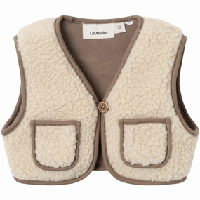 Lil'Atelier Birch Jono Sherpa Vest Stylish Appeal edge