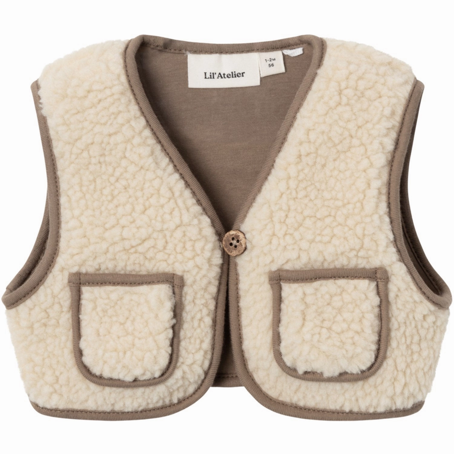 Lil'Atelier Birch Jono Sherpa Vest Stylish Appeal edge