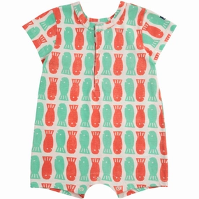 New Club Bobo Choses Offwhite Lucky Fish All Over Playsuit