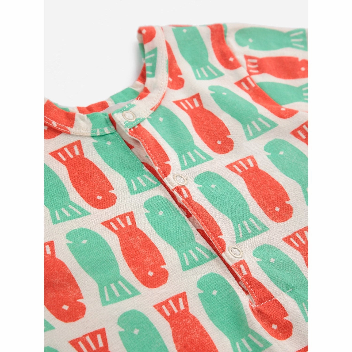 Sport Basic Retro Charming Bobo Choses Offwhite Lucky Fish All Over Playsuit