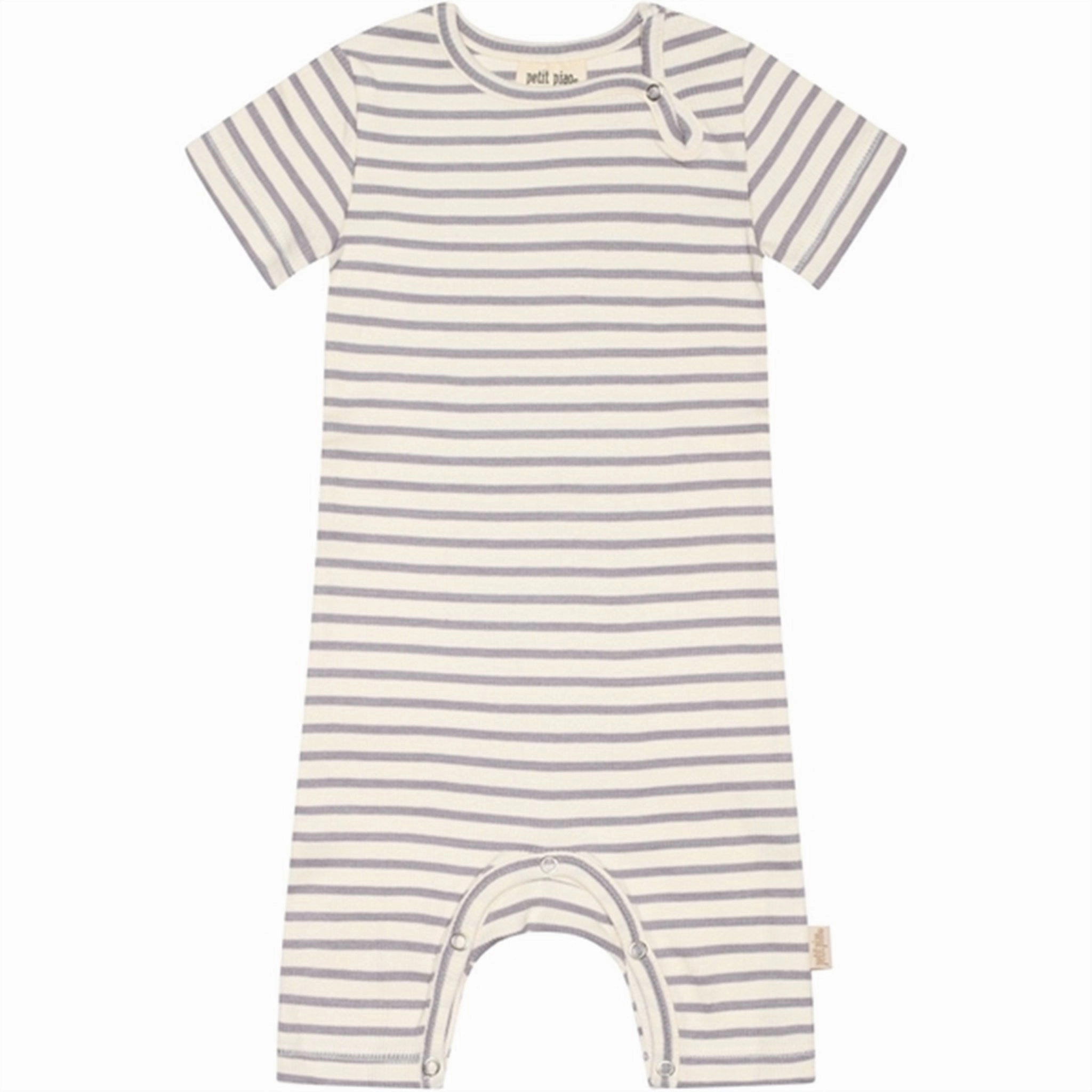 Petit Piao Dusty Lavender/Offwhite Jumpsuit S/S Modal Striped Fresh Sport Cool Trendy