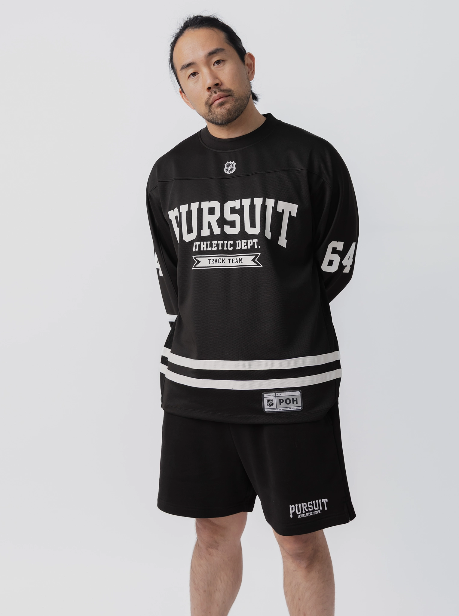 Varsity Hockey Jersey in Court Black Lounge Comfort Deer like