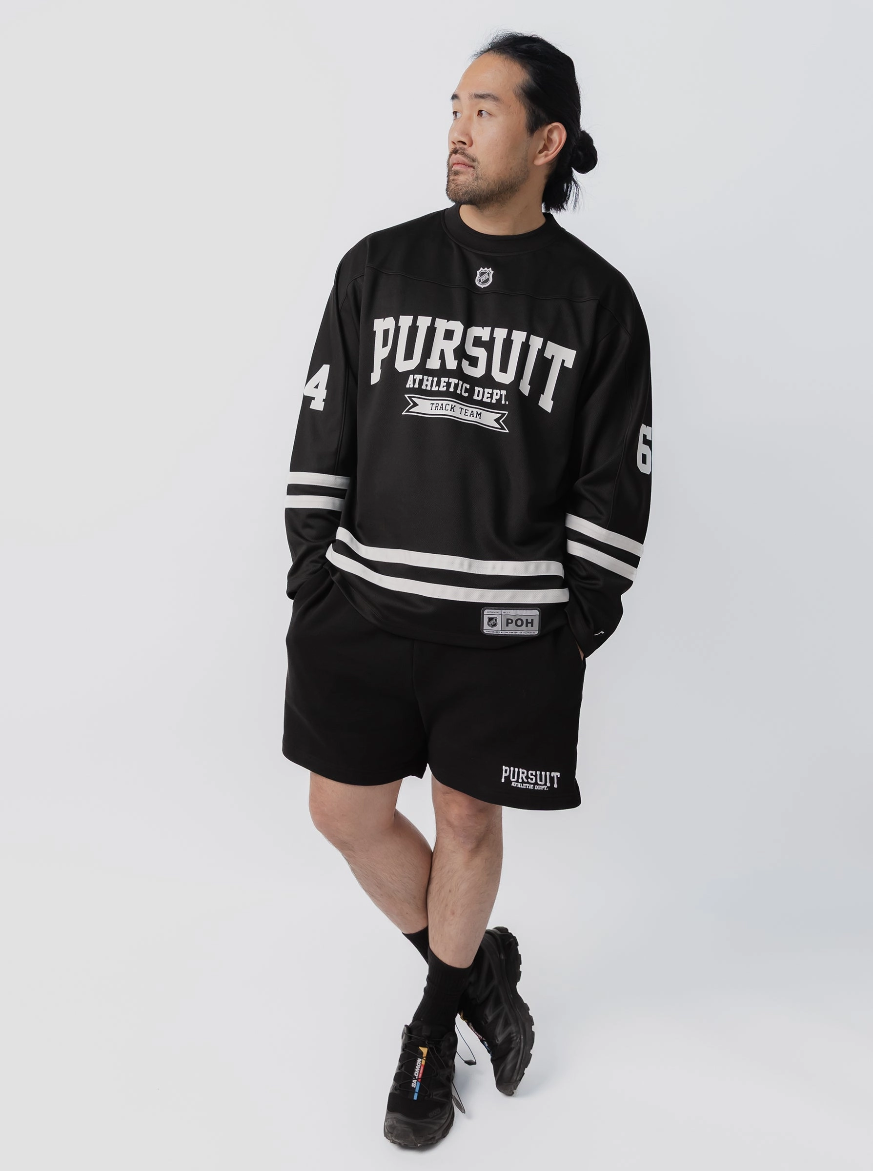Varsity Hockey Jersey in Court Black Street Fit Style