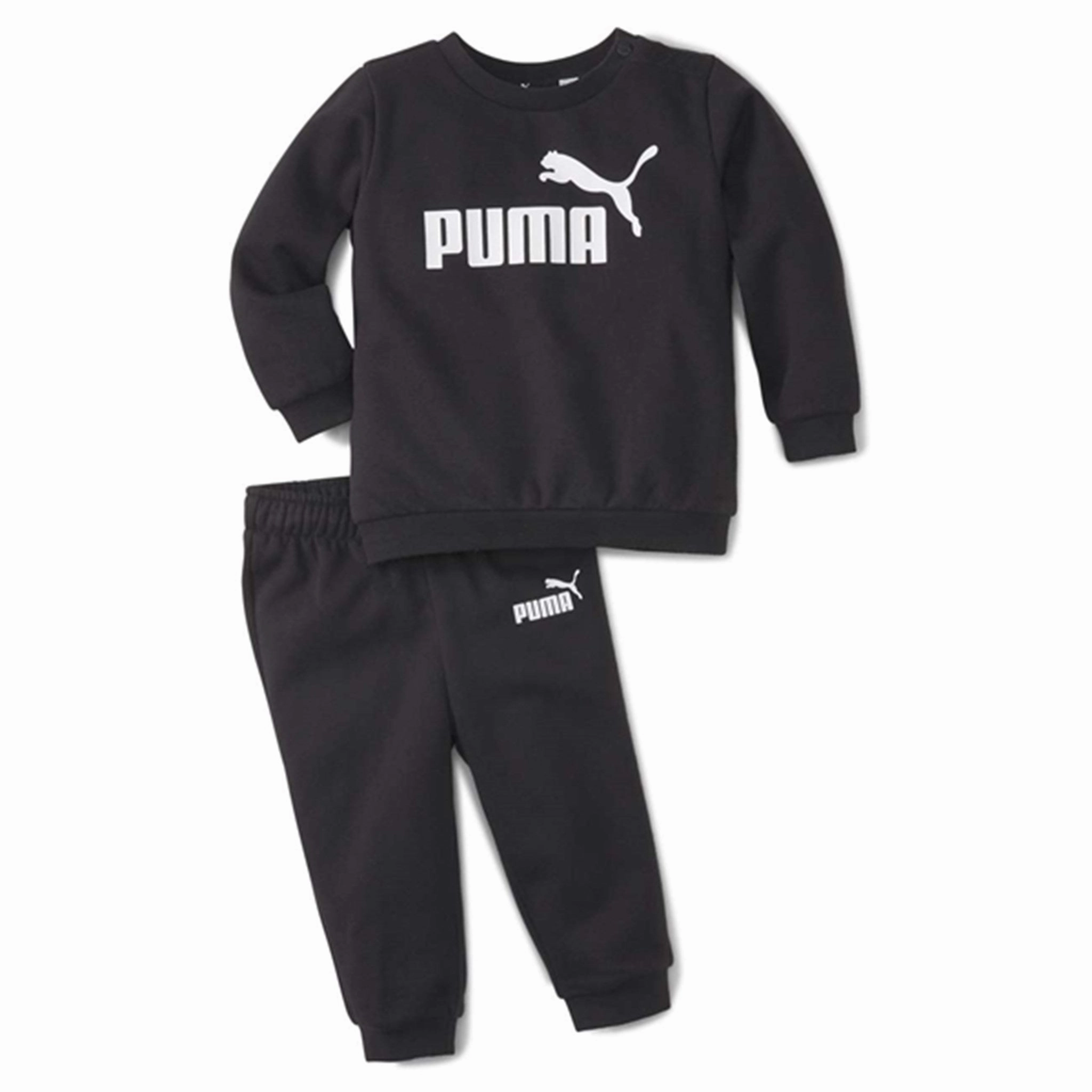 Puma Minicats Ess Crew Jogger Set Black Tidy