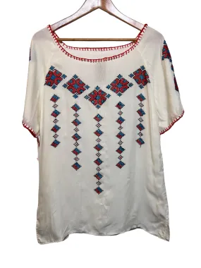 Travel Layer White Hand Made Women's Jumper (Size XL)
