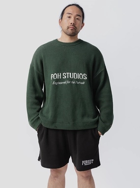 Fashion Night gym clothes Pursuit Embroidered Knit in Stadium Green
