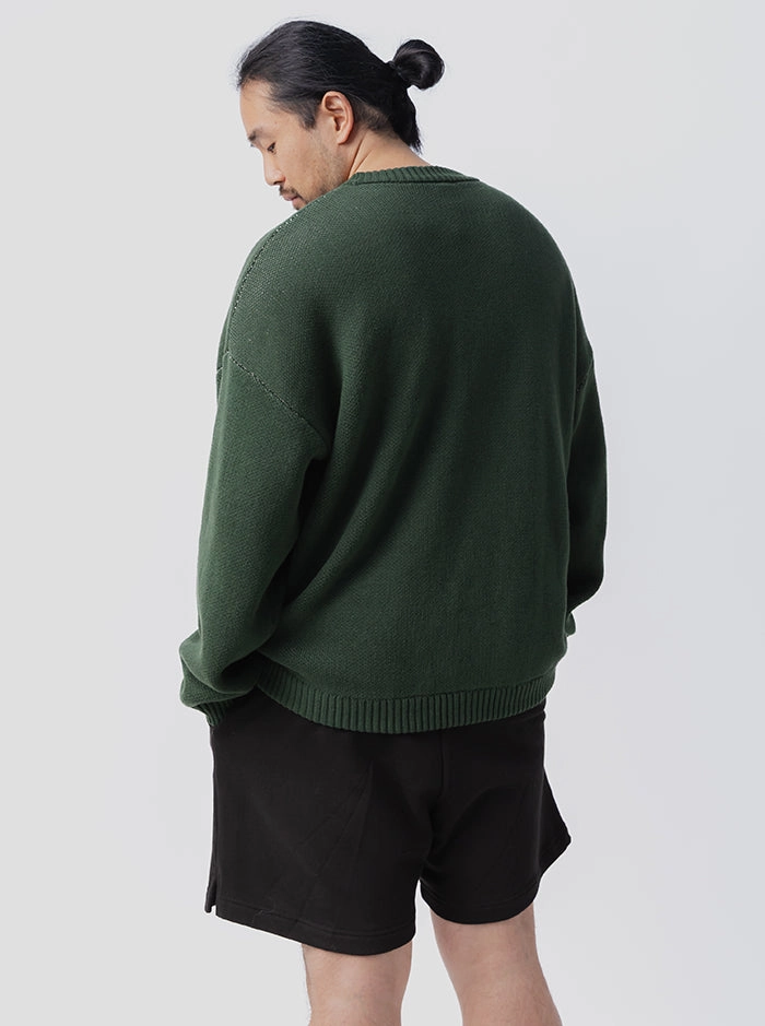 Pursuit Embroidered Knit in Stadium Green Adaptive clothing Thermal Insulation Layer