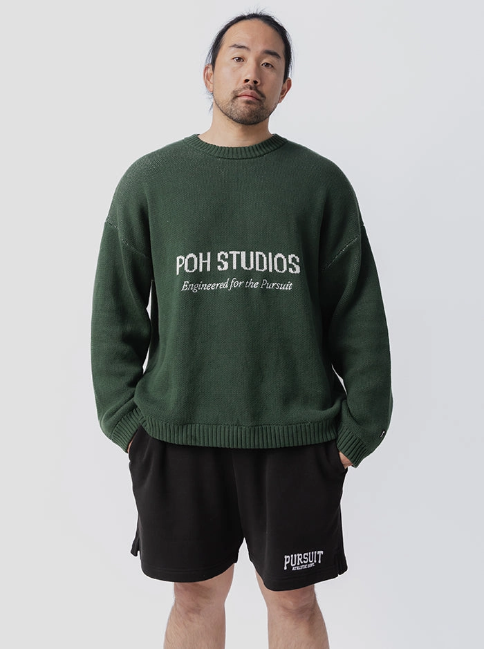 Pursuit Embroidered Knit in Stadium Green Fashion Energy Penguin like