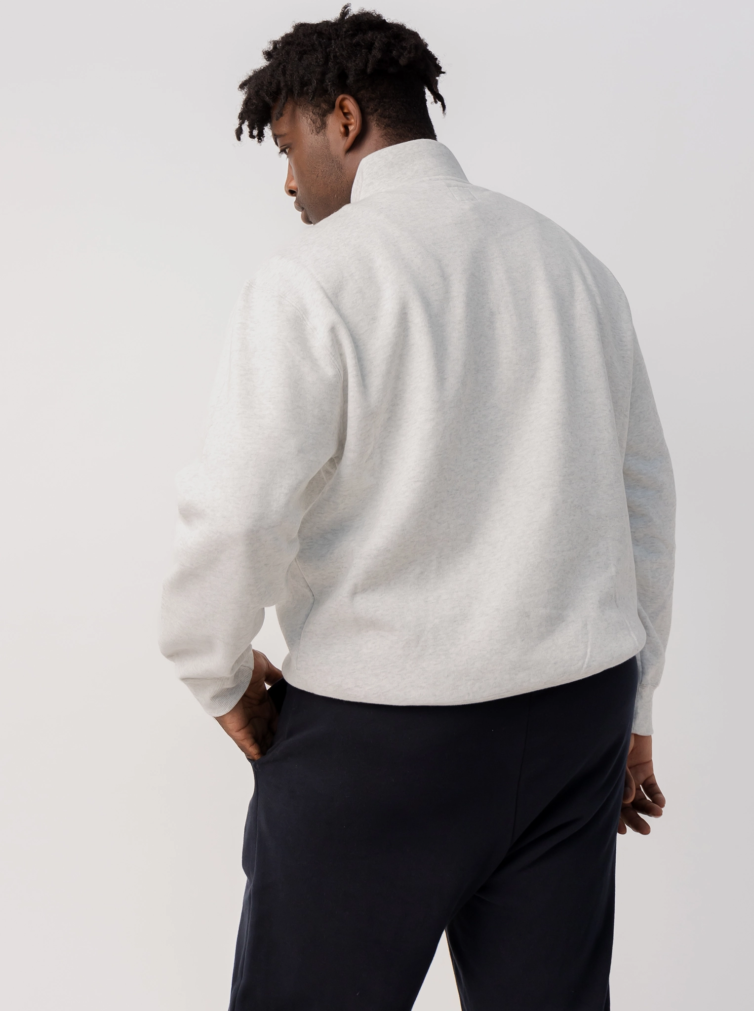 Quarter Zip in Grey Marle Soft Touch Feel