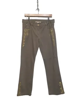 Roberto Cavalli Class Embellished Trousers (Size L) Wrinkle Free Fabric RecycledMaterial