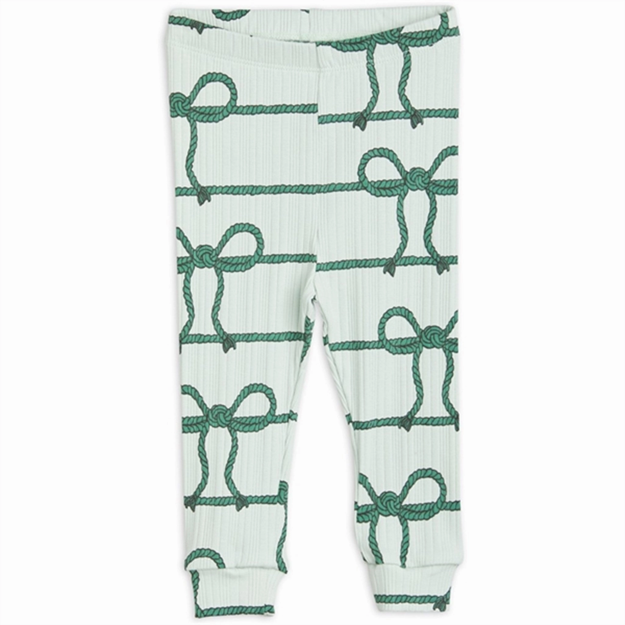 Camping Gear Skin Friendly Bonded Seamless Edges Mini Rodini Rope AOP Baby Leggings Green