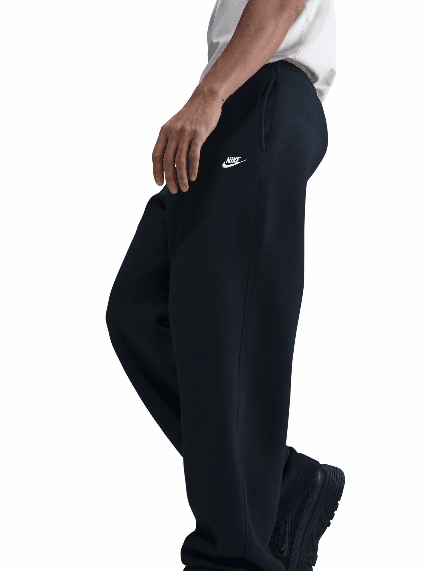 Stretchy Waist Flattering Shape Open-Hem Fleece Pants