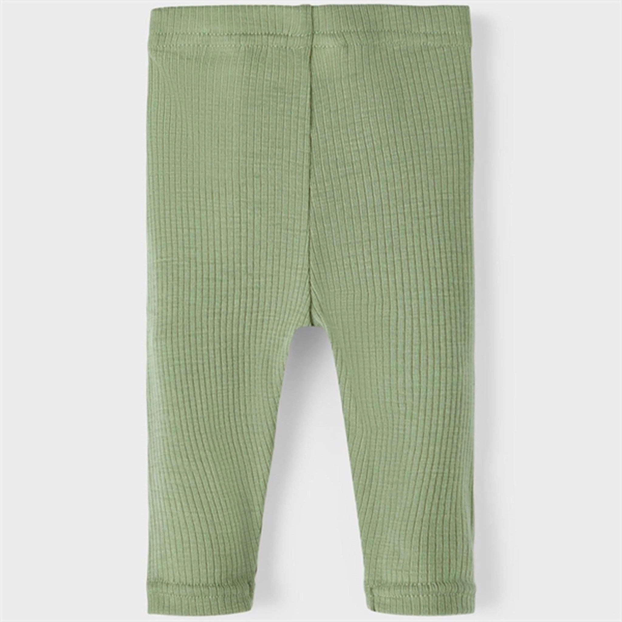 Lil'Atelier Oil Green Fable Slim Wool Leggings Sleek Comfort Breathable Fabric Beach Walk