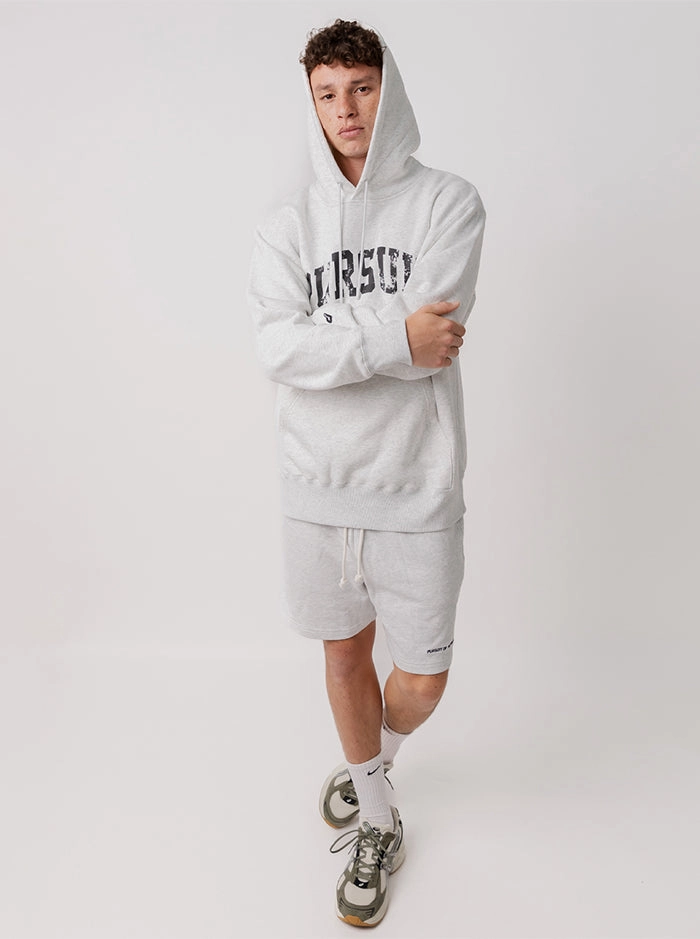 Geometric Pattern Warm Look Happiness Shorts in Heather Grey