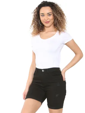 garden work Linen shorts Enzo | Ladies Skinny Stretch Ripped Shorts