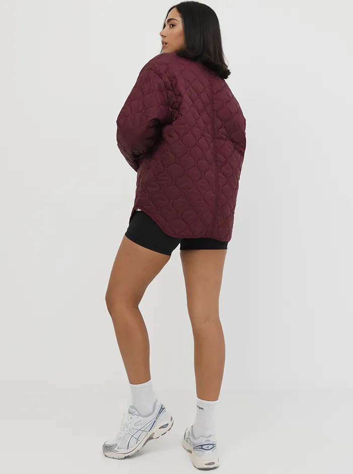 Spread Quilted Jacket In Mulberry