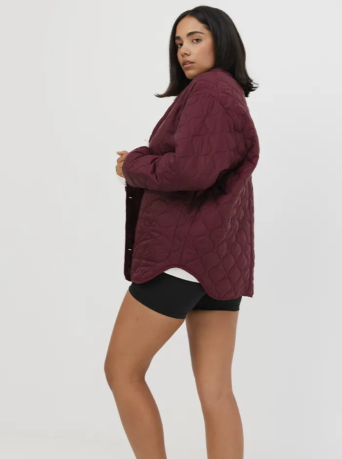Quilted Jacket In Mulberry Ritual