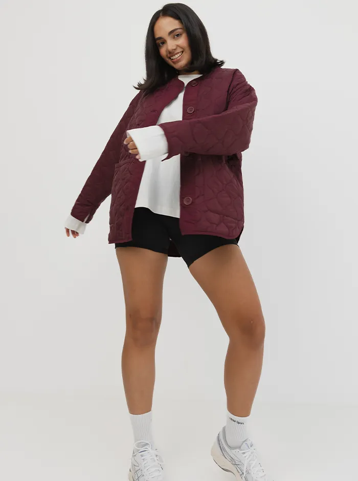 Quilted Jacket In Mulberry Multi Seasonal Compliment