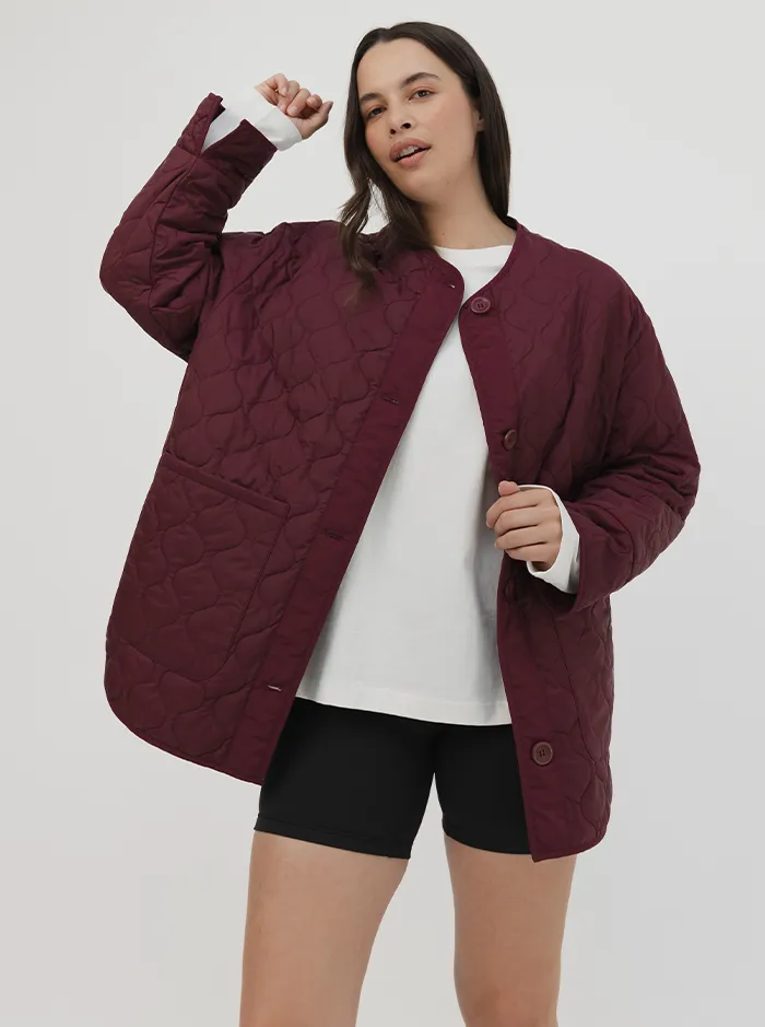 Quilted Jacket In Mulberry leggings picnic - goers