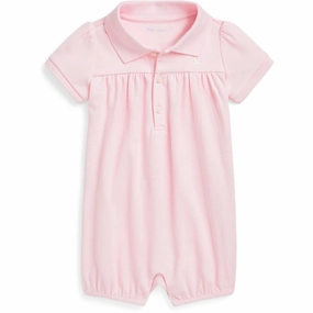 Ralph Lauren Baby Bath Pink W/ Nevis Bubble Shortall Stylish Gym
