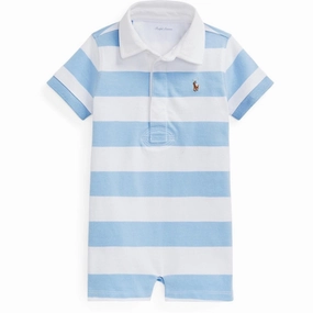 Ralph Lauren Baby Boy Jumpsuit Office Blue/White Multi Gym Natural