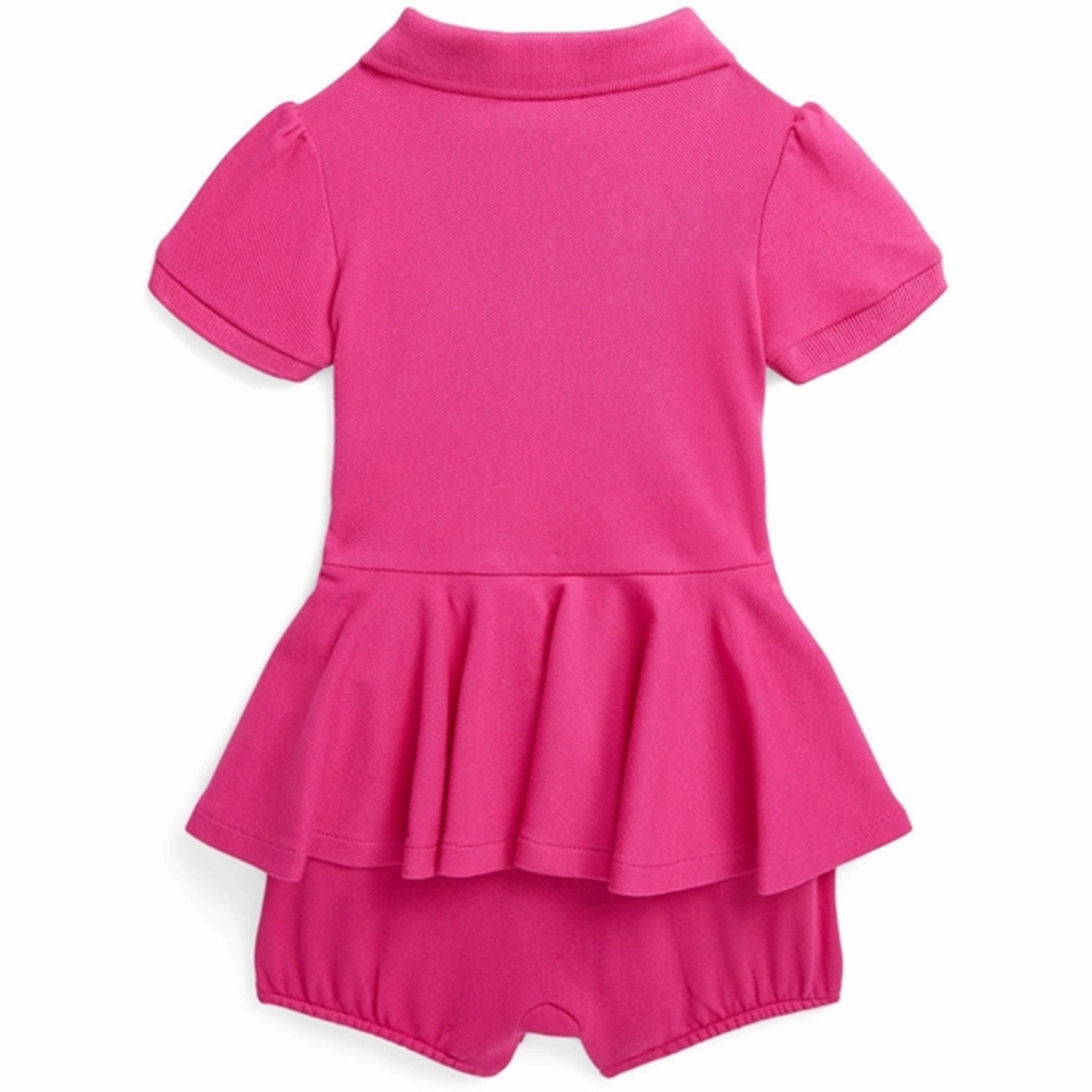 Ralph Lauren Baby Shortall Bright Pink W/ White Picnic Vivid