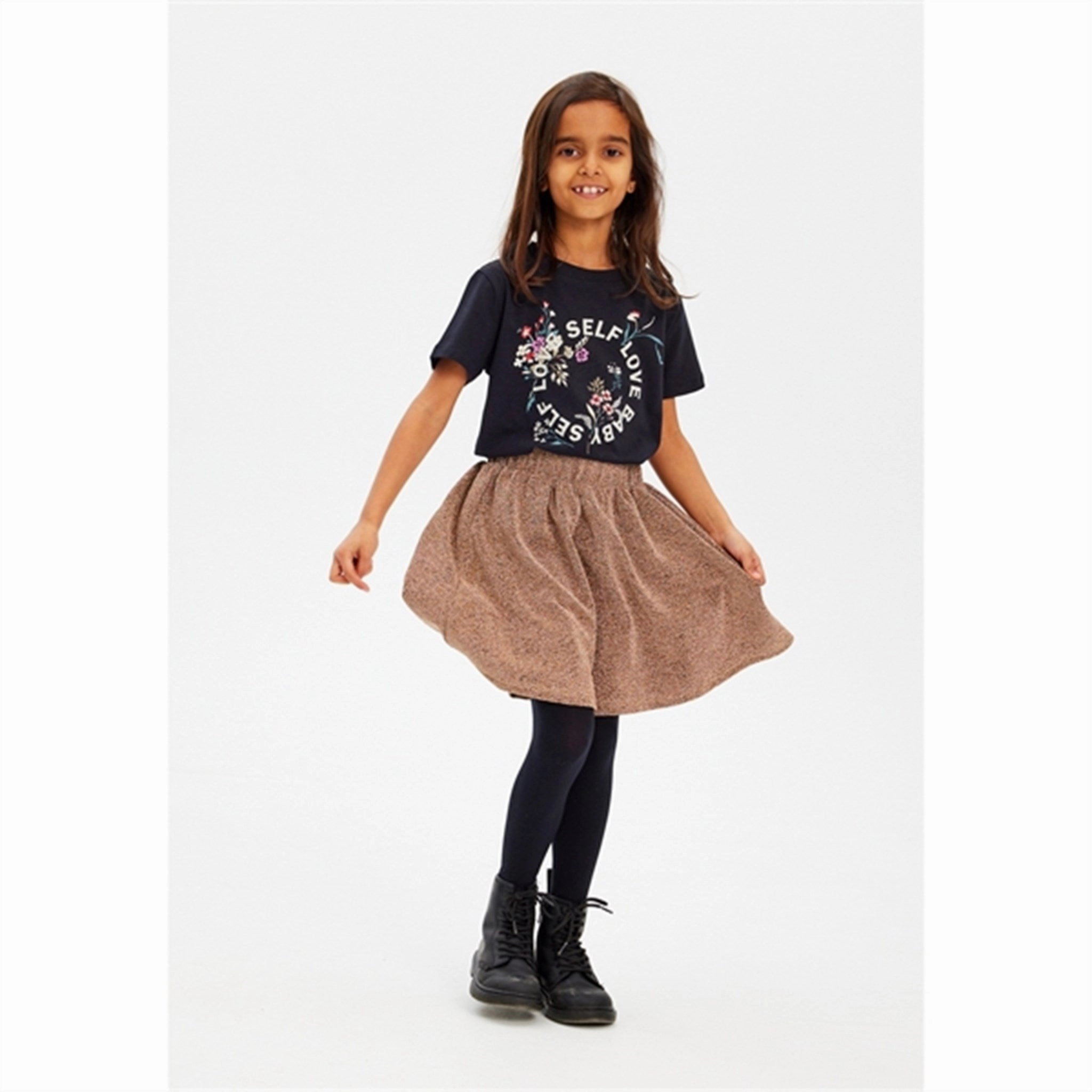 The New Gold Glitter Idalou Skirt Rolled Hem