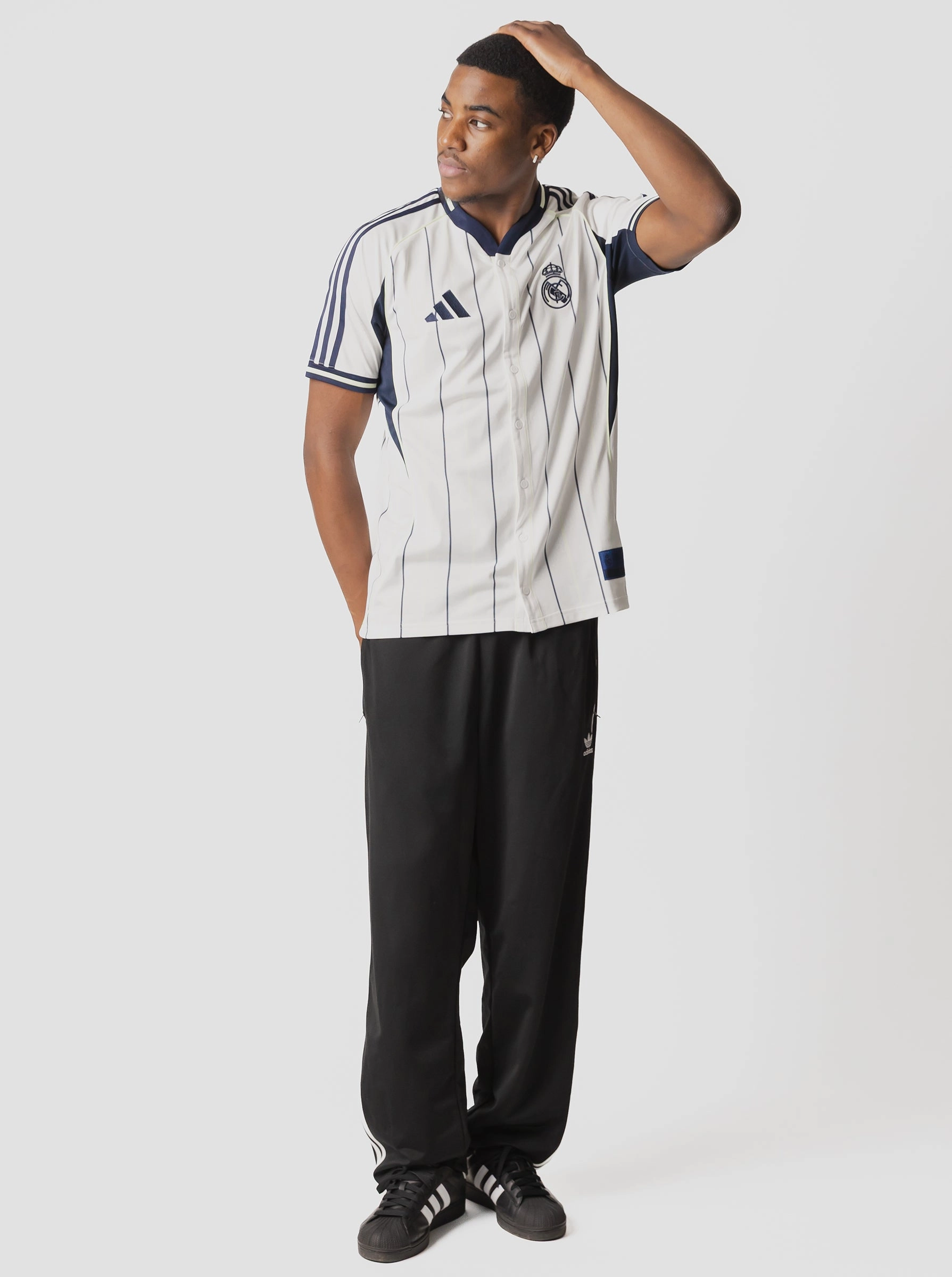Relaxed Fit Design Fashionable Option Real Madrid Baseball Shirt
