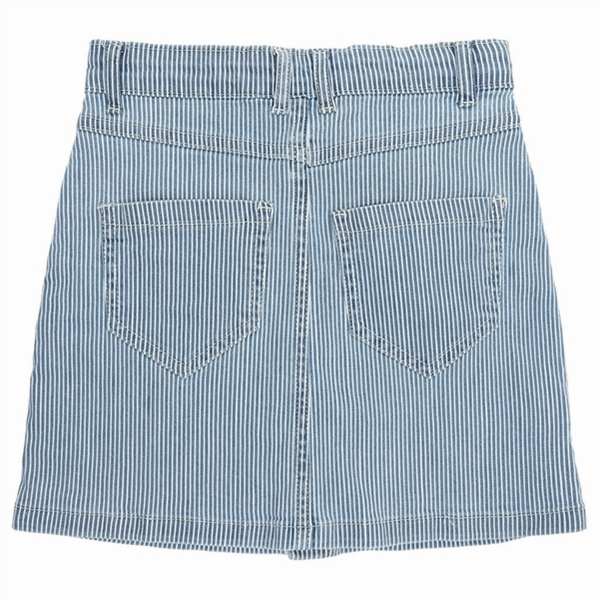 The New Navy Blazer Stripe Skirt Elastic hem raw hem