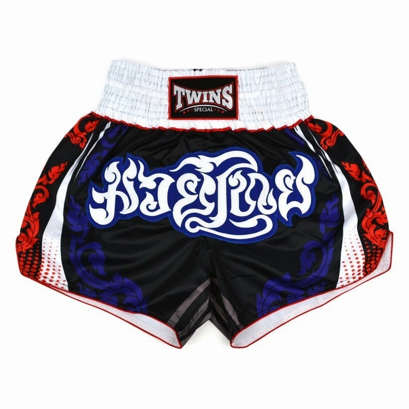 Mood Piece Twins Special LAITHAI Muay Thai Shorts White Blue Red Black Kickboxing MMA