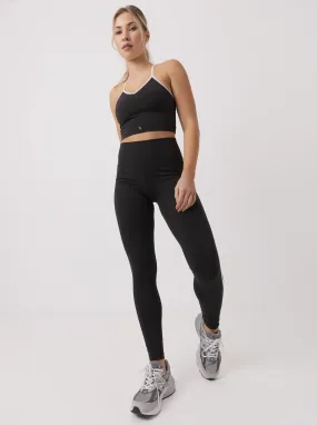 Beach Walk High Waist Zen Vibe Retro Leggings in Black
