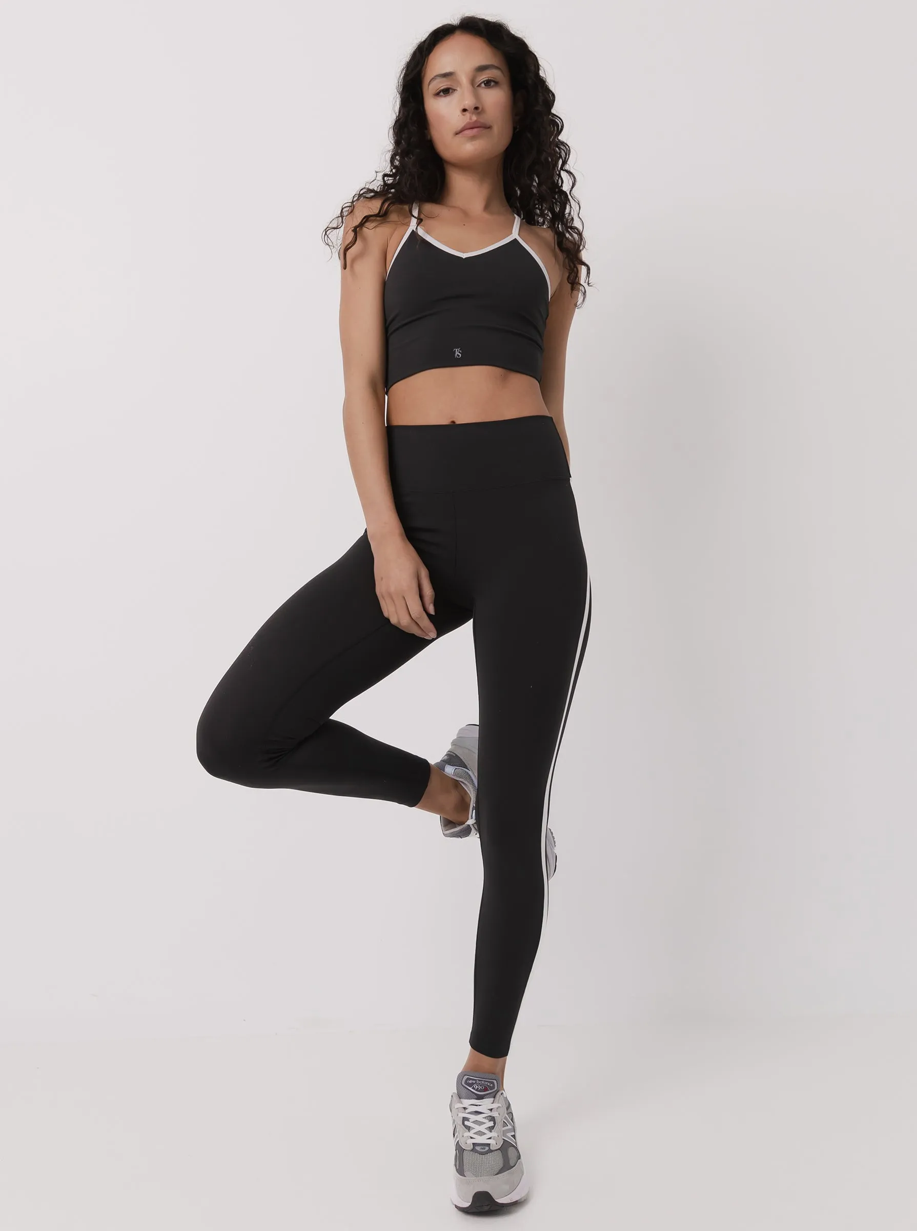 Retro Leggings in Black Multi Panel Construction Work Commute Extra Soft