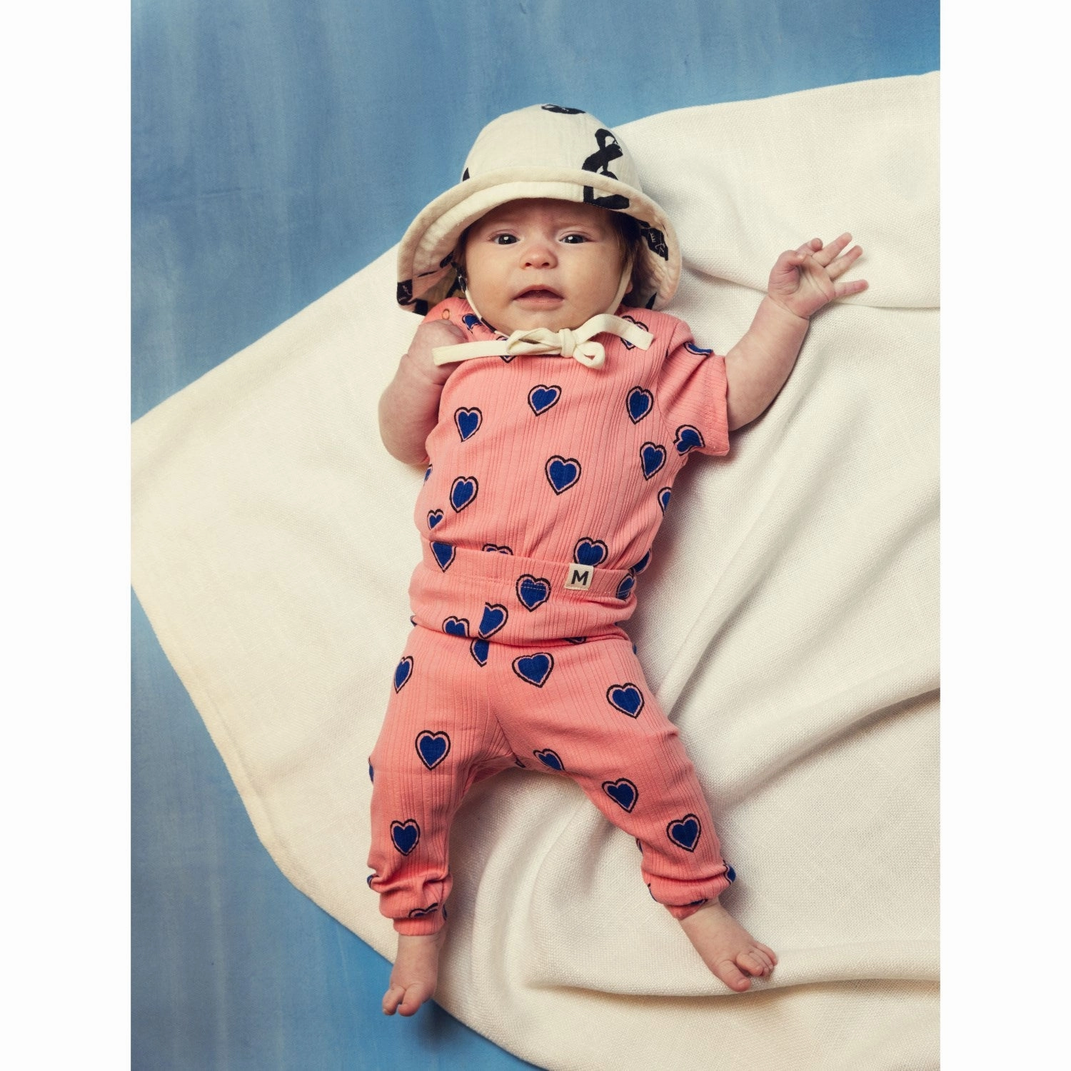 Mini Rodini Pink Outlined Hearts AOP Leggings Versatile Feel Moisture wicking