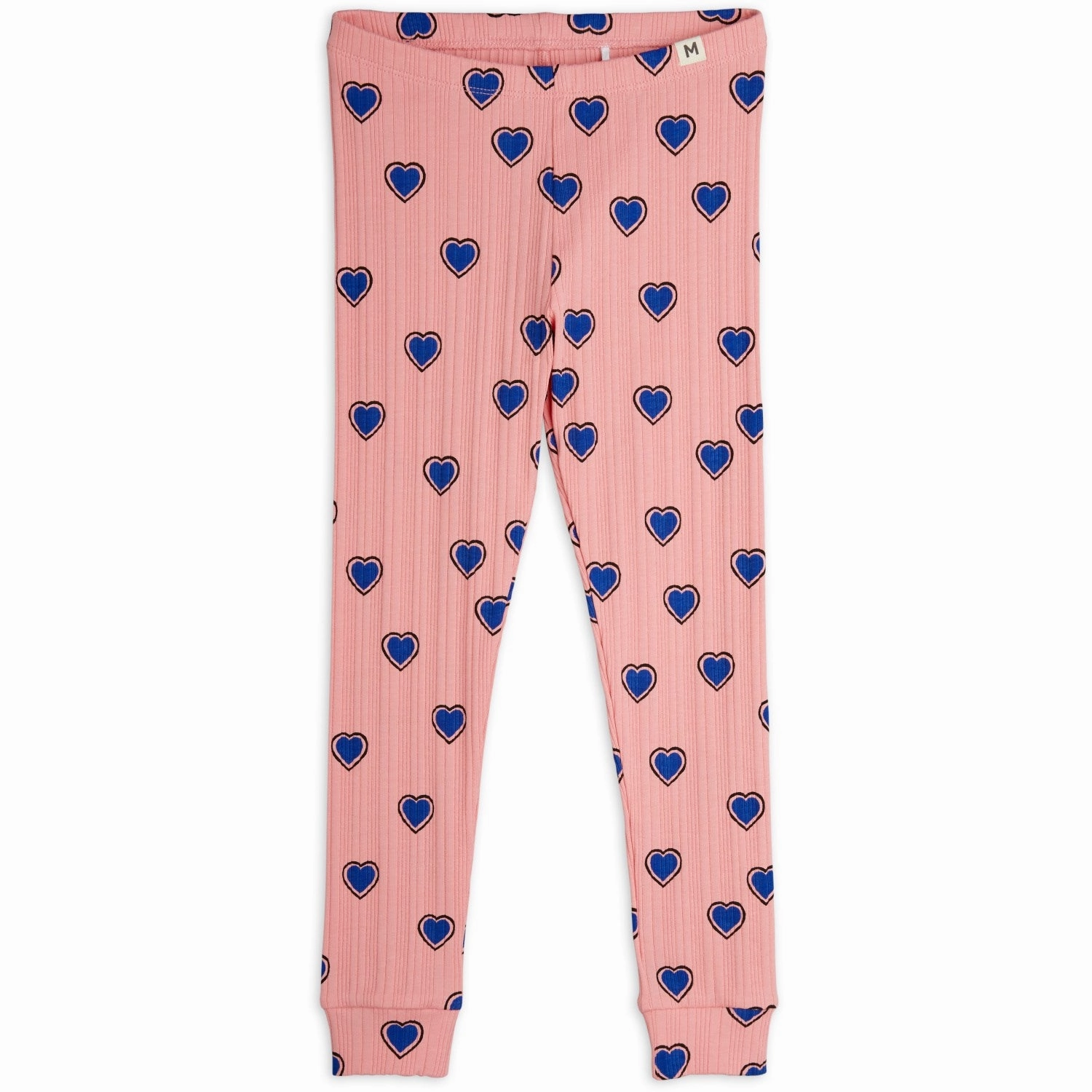 Mini Rodini Pink Outlined Hearts AOP Leggings Extra Soft Summer Wear