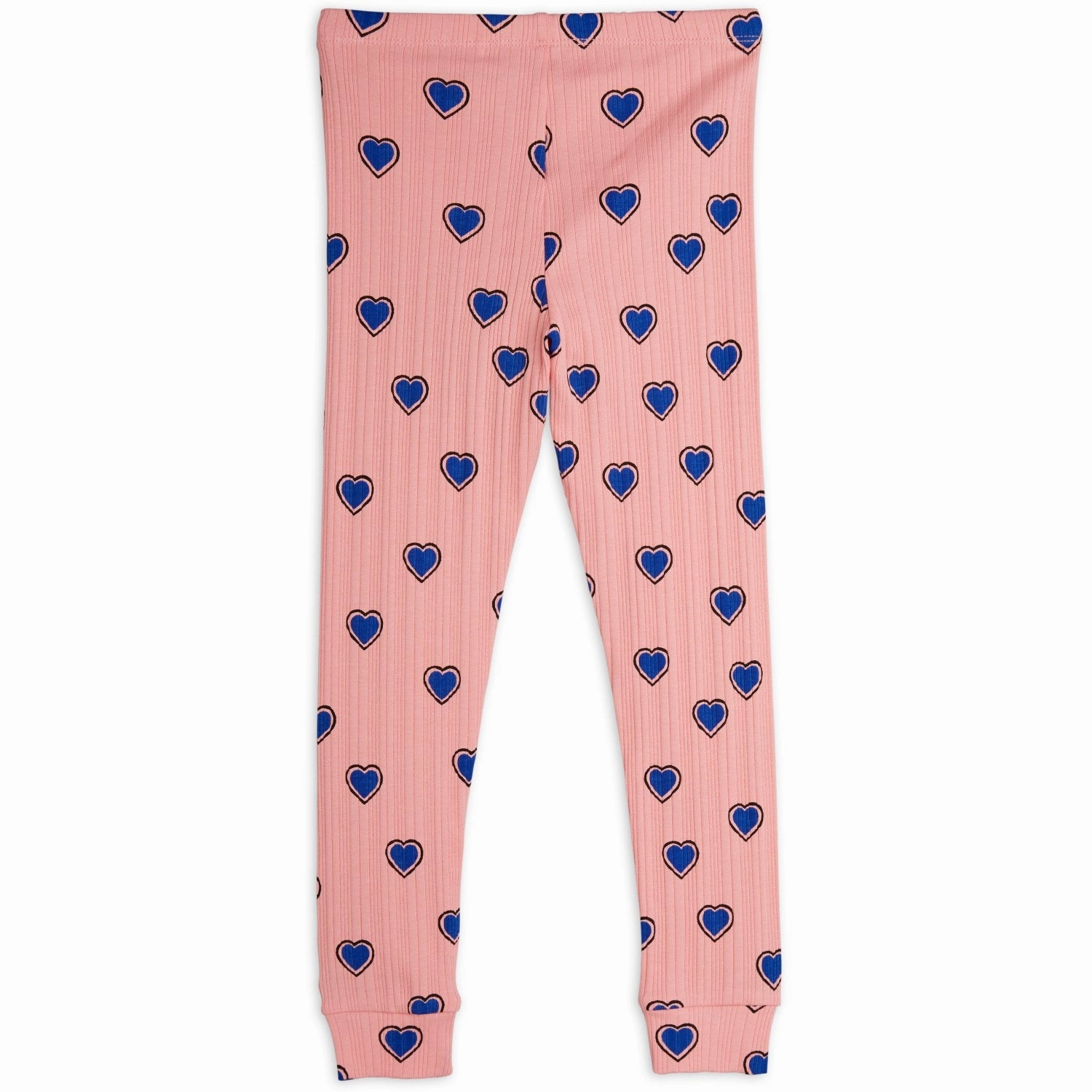 Mini Rodini Pink Outlined Hearts AOP Leggings Full length