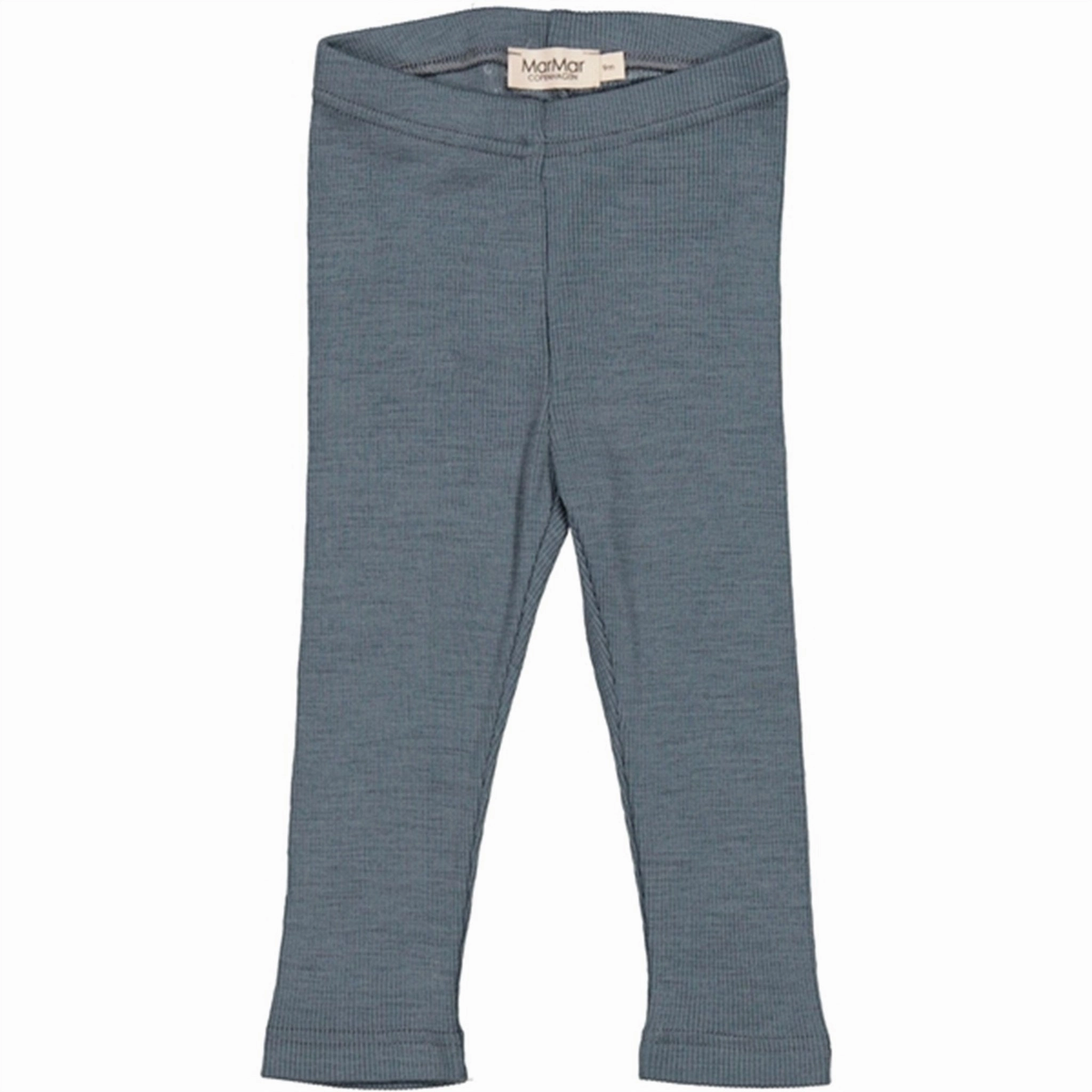 MarMar Wool Rib Stormy Blue Leg Leggings Soft Wear Yoga Class Minimalist Style