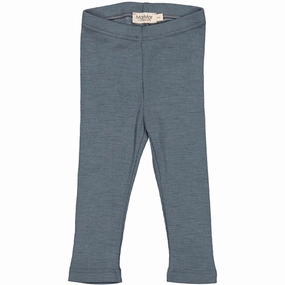 MarMar Wool Rib Stormy Blue Leg Leggings Soft Wear Yoga Class Minimalist Style